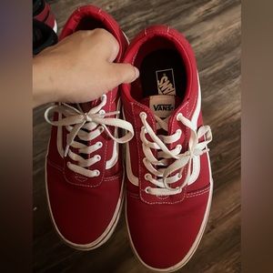 Red and white vans